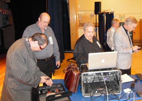 Callers onstage before the dance